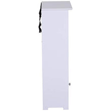 homcom Mobiletto da terra e un Armadietto 2 Ripiani Anta in MDF Bianco Bagno MDF 40L x 23P x 80A cm Bianco