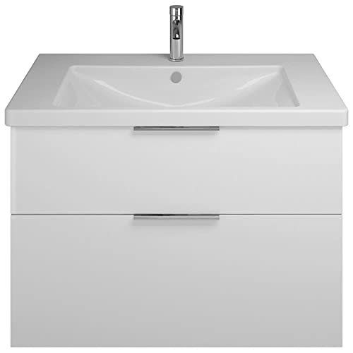 Lavabo in Ceramica Burgbad Eqio con mobiletto WC SEYQ093, Larghezza 930 mm, Colore (Anteriore/Corpo): Bianco Lucido/Bianco Lucido, Impugnatura G0146 - SEYQ093F2009G0146