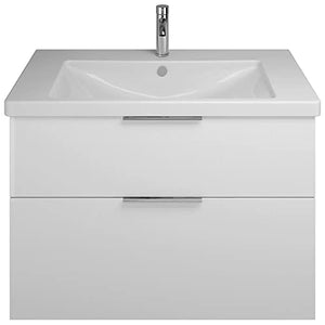 Lavabo in Ceramica Burgbad Eqio con mobiletto WC SEYQ093, Larghezza 930 mm, Colore (Anteriore/Corpo): Bianco Lucido/Bianco Lucido, Impugnatura G0146 - SEYQ093F2009G0146