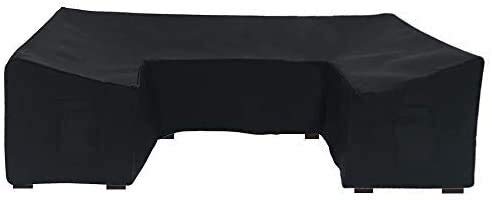 ZJBJ Cover per mobili da Esterno Protector di Divano in Sezione Nero Impermeabile per Il Divano da Patio Set a Forma di Uova 126x61 Pollici