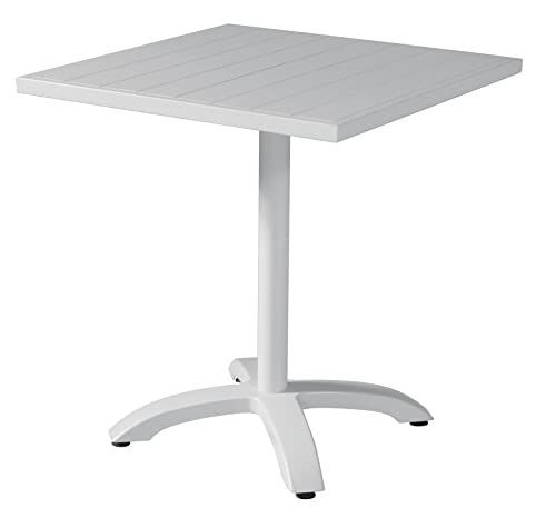 Import Tavolo per Bar E PIZZERIE Quadrato in Alluminio Bianco O Tortora (Bianco)