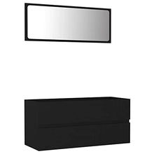vidaXL Set Mobili da Bagno 2 pz Nero in Truciolato