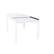 Milani Home s.r.l.s. Tavolo Rettangolare Allungabile in Alluminio da Esterno Giardino, per Ristorante Albergo di Design, Cm 135/270 X 90 X 75 H Colore Bianco