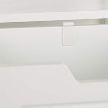 Relaxdays Mobiletto da Bagno, Armadietto a Colonna, 144 x 30 x 30 cm, 2 Cassetti, 3 Scaffali, da Terra, Rustico, Bianco