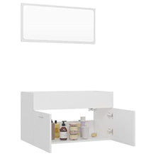 vidaXL Set Mobili da Bagno 2 pz Bianco in Truciolato