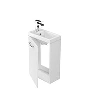 VBChome Das Lara Set 40 cm Bianco Lavabo Mobile da bagno in Bianco Lucido Superficie Piccolo Bagno degli ospiti Composto da Lavabo e Lavabo Sottile Mobili da Bagno per ospiti WC