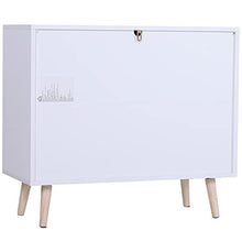 homcom Cassettiera Cameretta Bambini, Mobile Porta Giocattoli con 3 Cassetti in Legno, Bianco e Blu (90x42x80cm)