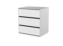 Habitdesign Cassettiera a Tre cassetti in Bianco Opaco, Dimensioni: 60 cm (Larghezza) x 57 cm (Altezza) x 44 cm (profondità)