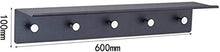 HYJMJJ Great Coat Ganci, Nero Alluminio dello Spazio Bagno-Multi Funzione di Supporto Mensola con 5 Ganci, Tieni la Grande Vita.