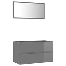 vidaXL Set Mobili da Bagno 2 pz Grigio Lucido in Truciolato