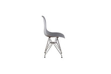 INJOY LIFE - Set di 4 sedie da pranzo moderne con gambe in metallo, sedie in plastica, per ufficio, salotto, cucina, camera da letto, colore: grigio