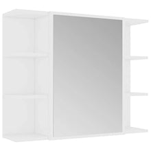 vidaXL Armadietto a Specchio Specchiera Mobiletto Arredamento Pensile Scaffale Bagno Dispensa Mobile Muro Sospeso Bianco Lucido in Truciolato