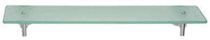 Mensola in vetro tesa LUUP in vetro satinato, supporto cromato - mensola da bagno per montaggio a parete senza foratura, soluzione adesiva inclusa - 70mm x 550mm x 120mm