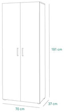 Composad Armadio Legno 2 Ante con CASSETTIERA CASSETTI Laccato Bianco ARMADIETTO SCARPIERA 5 Ripiani