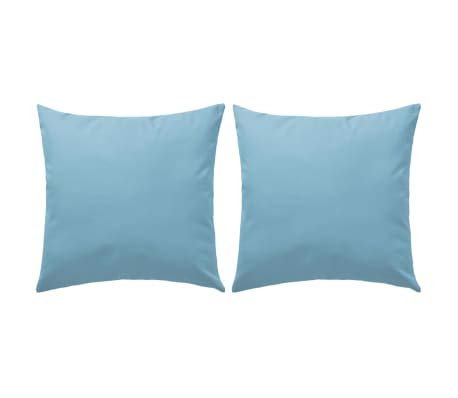 Cikonielf 2 cuscini in poliestere, cuscino per divano, cuscino da lancio, cuscino in poliestere, cuscino esterno, imbottito con cotone PP, 60 x 60 cm, azzurro