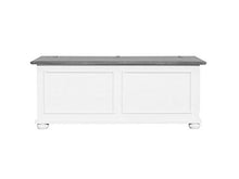 Homemania 1001_PF Cassapanca Acanto, Bianco, Grigio in Legno, 120 x 42 x 50 cm