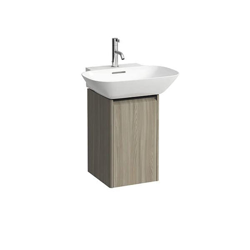 Laufen Base di Scorrimento per mobiletto Ino per lavabo 810302, 1 sportello, Cerniera Destra, Maniglia in Alluminio Nero, colorazione: Olmo Luce - H4030241102621