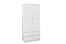 Gicos Mobile armadio in legno truciolato 2 ante + 2 cassetti finiture bianco rovere 80 * 52 * 190 cm TCC-715655