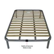 SomnusSana - Rete in Ferro con Piedi e Doghe in Legno cm 165x195 H40 Matrimoniale Personalizzata