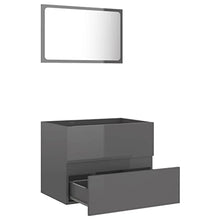 vidaXL Set Mobili da Bagno 2 pz Grigio Lucido in Truciolato