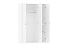 Esidra, Armadio Bianco a 3 Ante, 116x49x175cm