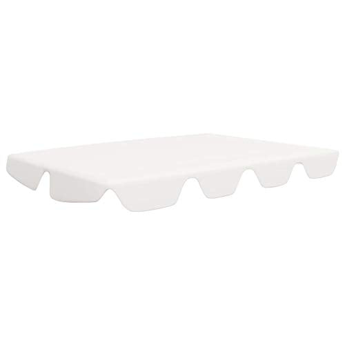 Tidyard Baldacchino di Ricambio per Dondolo Giardino Copertura di Ricambio Universale per Dondolo a 3 Posti 192x147 cm Rivestimento di Ricambio per tettuccio Parasole Colore Bianco