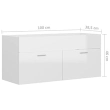 vidaXL Set Mobili da Bagno 2 pz Bianco Lucido in Truciolato