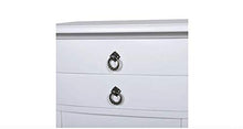 Zerone, comodino bianco in legno, comodino per camera da letto, comodino con due cassetti, per camera da letto, soggiorno, bagno, bianco, 40 x 30 x 68 cm