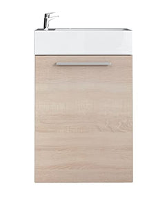 Badplaats Mobile da bagno Athene, lavabo 40 x 22 cm rovere chiaro – Mobiletto lavabo lavello mobili WC mobili