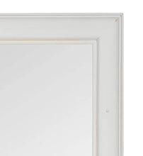MO.WA Specchio da Parete 66x86, cornice legno bianco sbiancato shabby, specchiera rettangolare parete muro, Made in Italy.