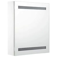 vidaXL Armadietto Bagno con Specchio e Luci LED con Ante e Ripiani Interni Elegante Moderno Funzionale Mobiletto Pensile 50x13,5x60 cm MDF e Melamina