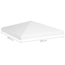 vidaXL Gazebo impermeabile per feste, tenda da giardino, copertura di ricambio per tetto, telo di ricambio per tetto da 270 g/m², 3 x 3 m, colore bianco