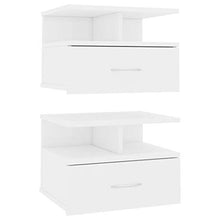 Festnight Comodino Pensile Camera da Letto Truciolato,Comodino Sospeso,Comodini Bianchi,Mensola Comodino,Comodini Sospesi Camera da Letto,Comodini Moderni,Mensole con Cassetto da Parete 40x31x27 cm