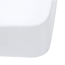 Zerone Lavabo rettangolare in ceramica, moderno da appoggio, per cucine, 61 x 35 x 10 cm, bianco