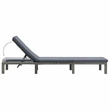 vidaXL Lettino Prendisole con Cuscino Regolabile Robusto Elegante Sdraio Relax Spiaggia Giardino Telaio in Acciaio Antracite in Polyrattan