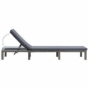 vidaXL Lettino Prendisole con Cuscino Regolabile Robusto Elegante Sdraio Relax Spiaggia Giardino Telaio in Acciaio Antracite in Polyrattan
