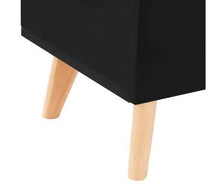 GOTOTOP Credenza Nera 160 x 40 x 70 cm Credenza Cucina Legno con 2 Cassetti e 2 Scomparti Portaoggetti,MDF lucido + gambe in legno