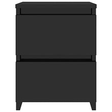Festnight 2 pz Comodini Camera da Letto Moderni con 2 Cassetti in Truciolato Bianco/Nero/Rovere Sonoma,Comodino Moderno,Cassettiera Camera da Letto Moderno,Comodino con Cassetti 30x30x40 cm