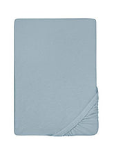 Biberna 0012344 Lenzuolo Frottee-Stretch (Altezza Materasso max. 22 cm) 1X 90X190 cm > 100X200 cm, Bluastra