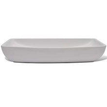 lavabo da bagno, Ceramico lussuoso in Forma rettangolare Bianco 710 x 380 x 135 mm