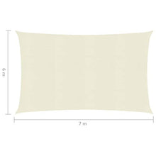 vidaXL Vela Parasole 160 g/m² Crema 6x7 m in HDPE