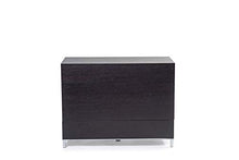 D.G.M. Srl Cassettiera comò Orizzontale Duo con 4 cassetti, Legno con Finitura Wengé e Bianco, L.100 x P.45 x H.75 cm, Nero
