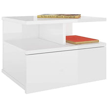 vidaXL 2x Comodini Pensili con Cassetto e Scomparti Aperti Compatti Eleganti Moderni Armadietti Sospesi Comò Bianco Lucido 40x31x27 cm in Truciolato