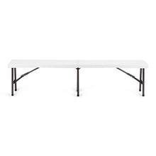 Newstorm OSKARBENCH180, Valigia da banco pieghevole in acciaio, 184 x 30.5 x 44.56 cm, Colore bianco