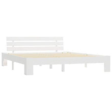 BIGTO - Struttura per letto in legno di pino massiccio, per camera da letto, stile C, colore: bianco, 160 x 200 cm