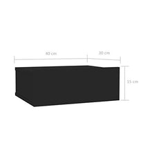 Lasamot Materiale truciolare Comodino da Parete Stile Moderno, Comodino da Interno Pratico Comodino Camera da Letto 40x30x15 cm (Larghezza x profondità x Altezza) Nero Lucido Set 1 Pezzi