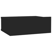 Lasamot Materiale truciolare Comodino da Parete Stile Moderno, Comodino da Interno Pratico Comodino Camera da Letto 40x30x15 cm (Larghezza x profondità x Altezza) Nero Lucido Set 1 Pezzi