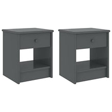 vidaXL Comodini 2 pz Grigio Scuro 35x30x40 cm in Pino Massello