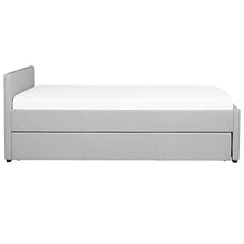 Beliani Divano Letto Estraibile in Tessuto Grigio Chiaro Rete a Doghe 90 x 200 cm Marmande