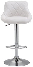 CLP Sgabello Design Imbottito Lazio In Similpelle I Sgabello Girevole Con Poggiapiedi I Sedia Alta Cucina Regolabile 83-104 CM, Colore:bianco